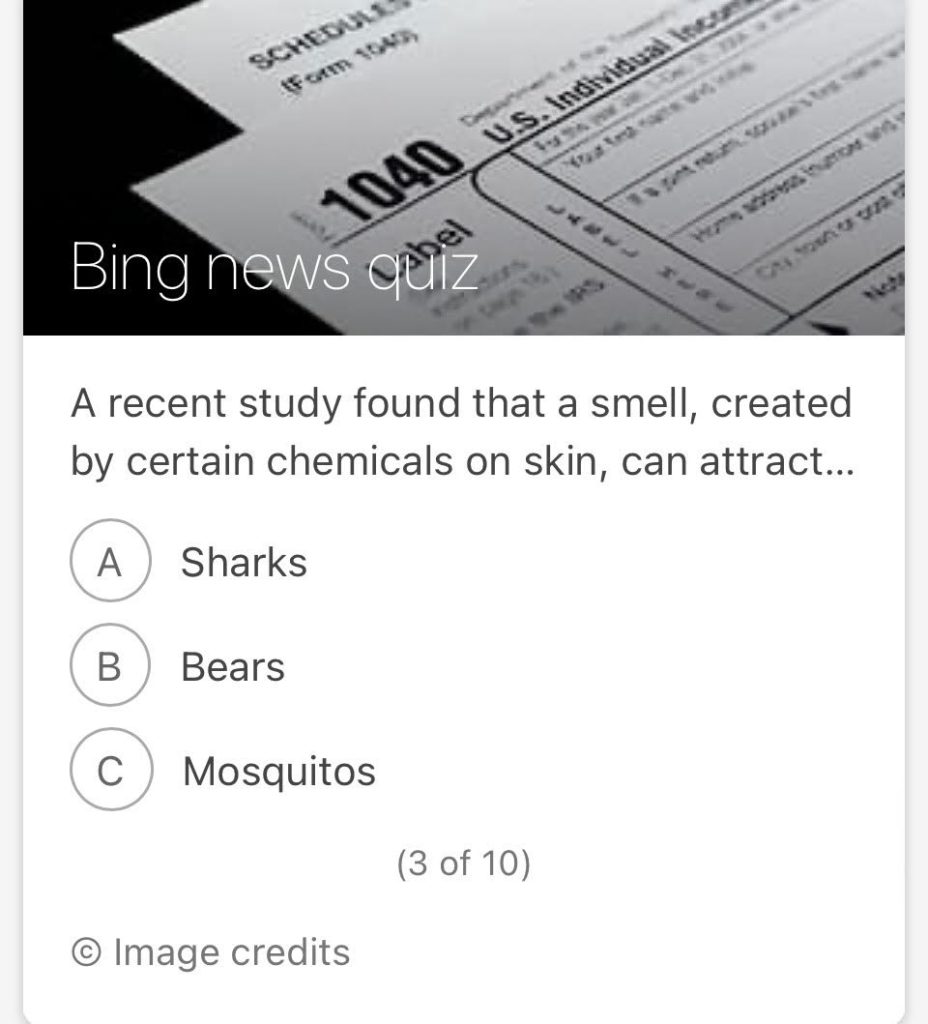 Bing News Quiz Daily Contributor