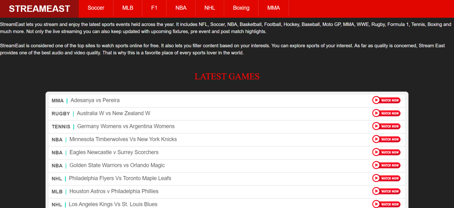 StreamEast Live: Watch NFL, MMA, NBA for Free - Daily Contributor